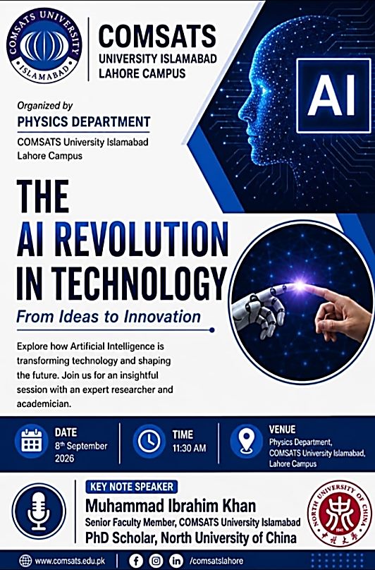 Poster for the seminar The AI Revolution in Technology: From Ideas to Innovation, 8 September 2026