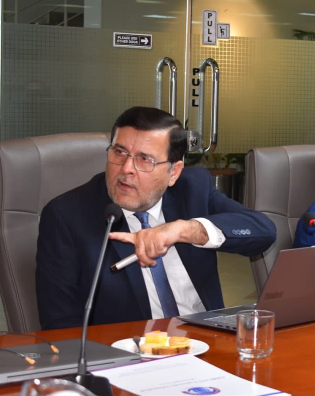 A participant speaking during the discussion
