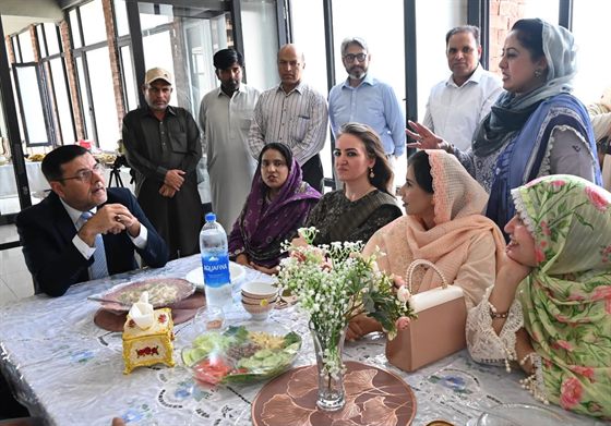 Colleagues at the lunch hosted by the Department of Humanities