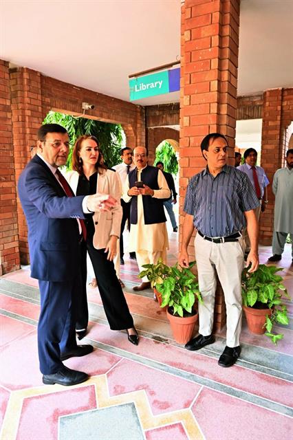 The Director being received on his visit to the Central Library