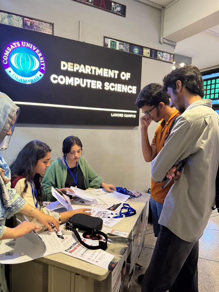 Students registering for Infinity Hack at the Department of Computer Science