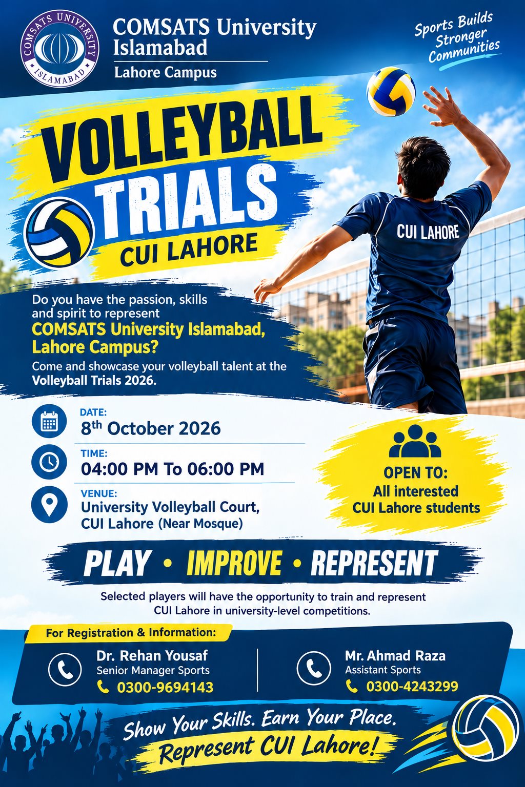 Volleyball Trials – CUI Lahore