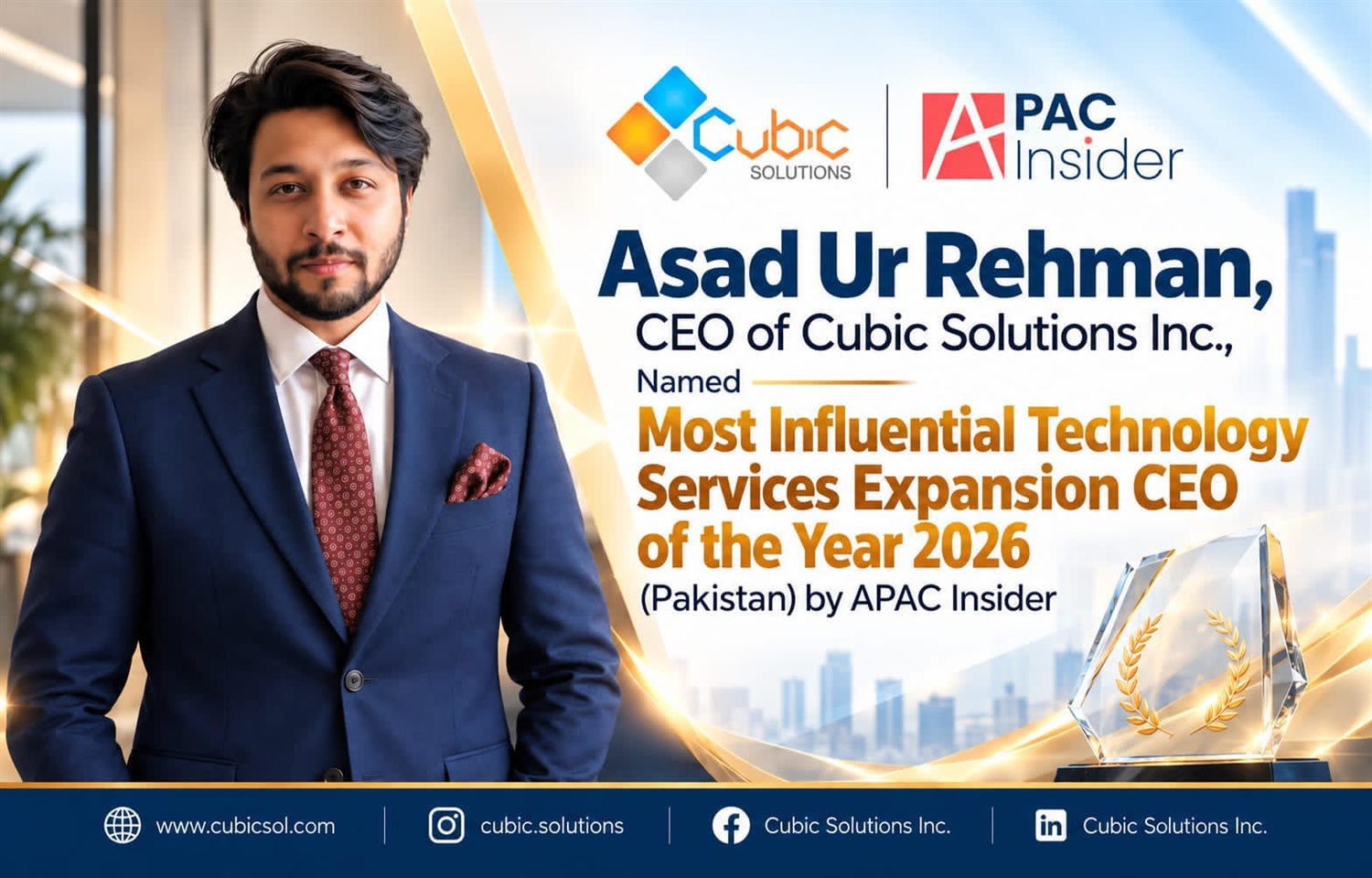 CUI Lahore Alumnus Named Most Influential Technology Services Expansion CEO of the Year 2026