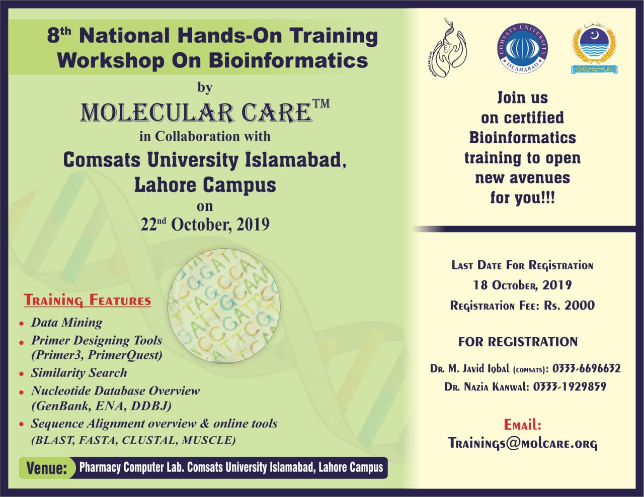 8th National Hands-on Training Workshop on Bioinformatics