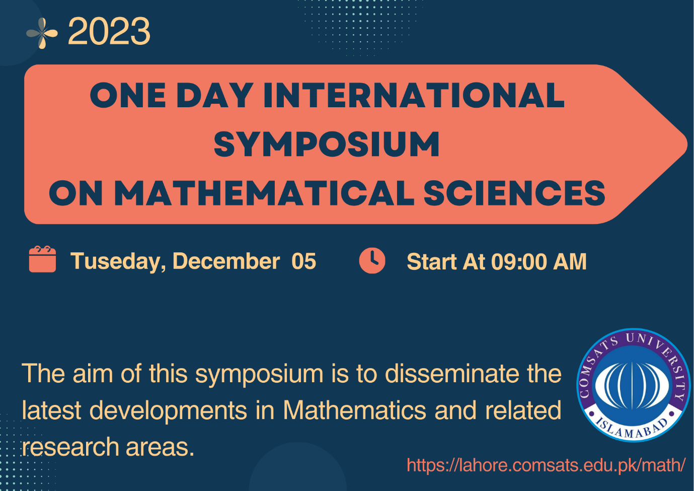 One Day International Symposium on Mathematical Sciences