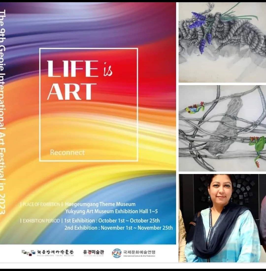 Ms. Sadia Farooq Conferred with an 'Excellence Award' at the 9th International Art Festival 'Life is Art', South Korea