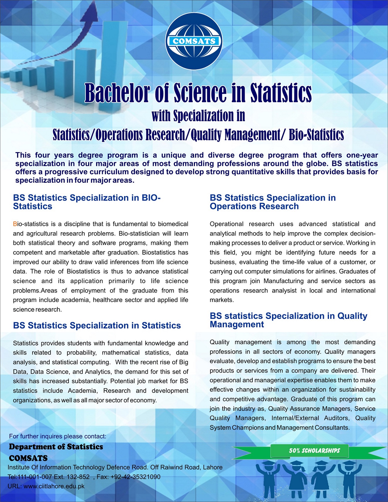 Launch of new undergraduate program, BS in Statistics