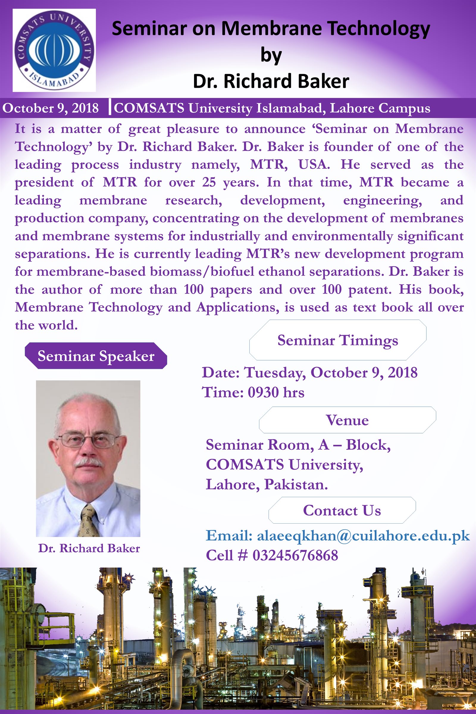 Seminar on Membrane Technology by Dr. Richard Baker