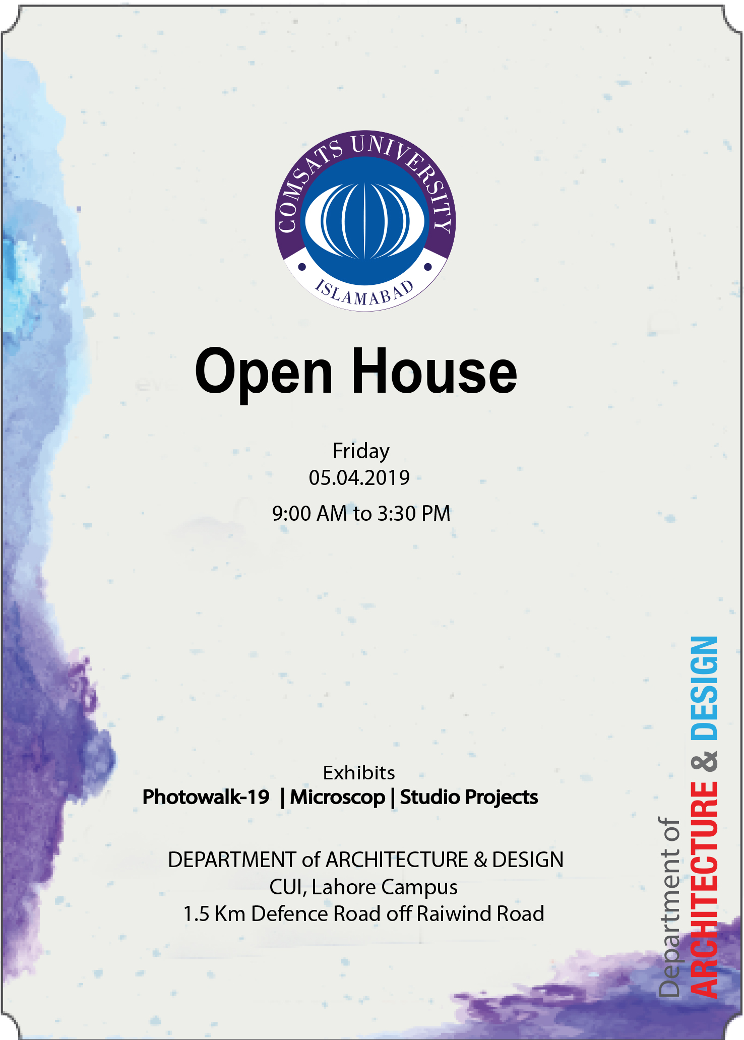 Open House and Exhibitions at Department of Architecture & Design