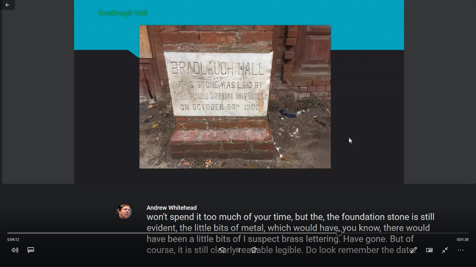 Webinar on The History of Bradlaugh Hall Lahore