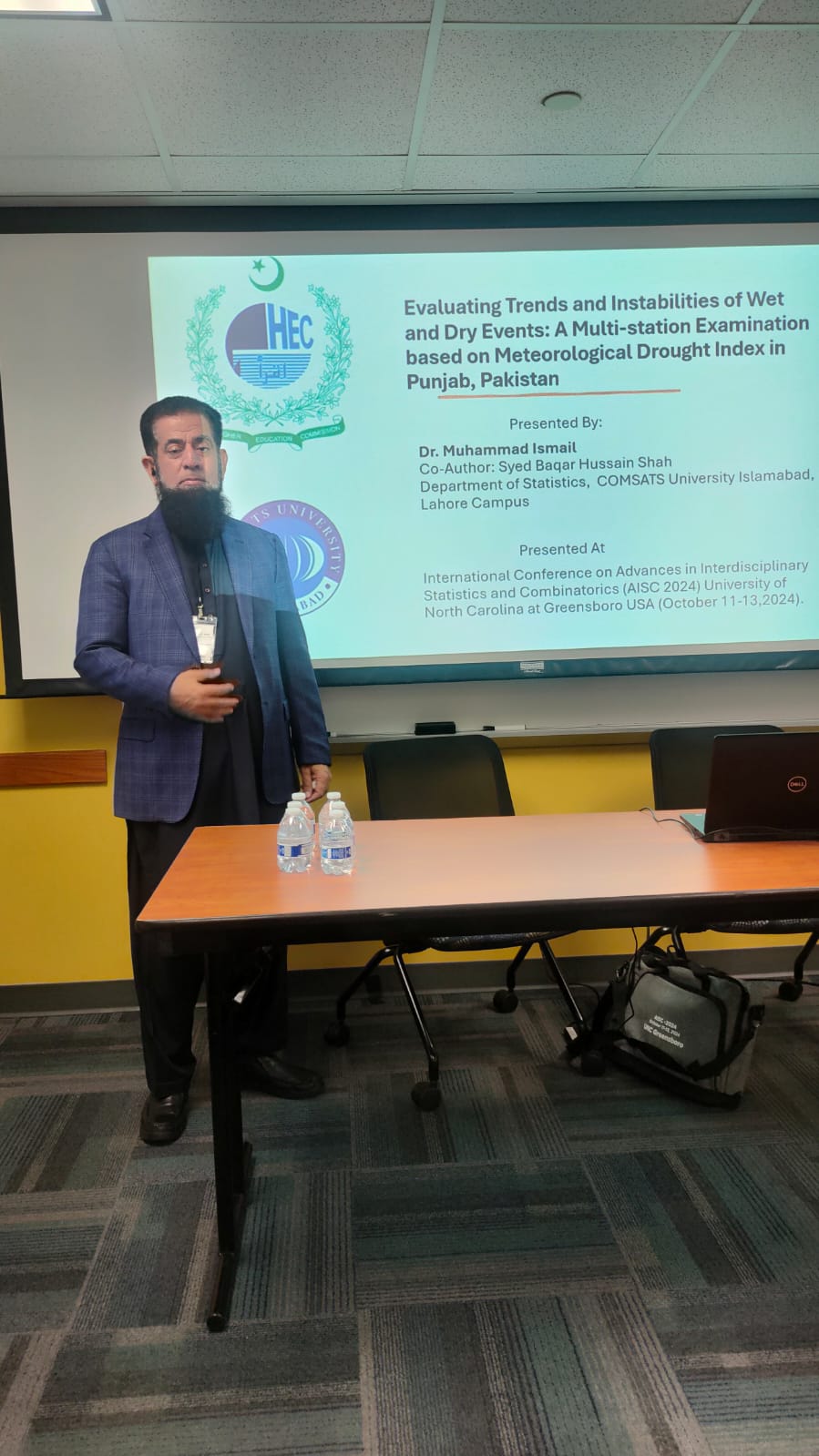 Dr. Muhammad Ismail Presents Research on Climate Patterns at Prestigious AISE Conference in the USA