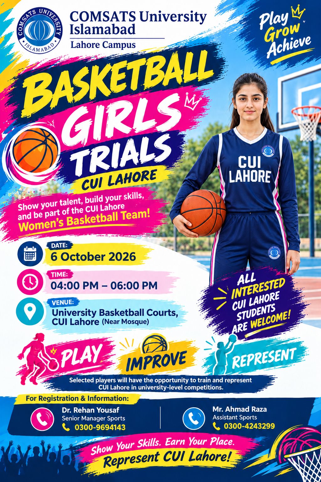 Basketball Girls Trials – CUI Lahore