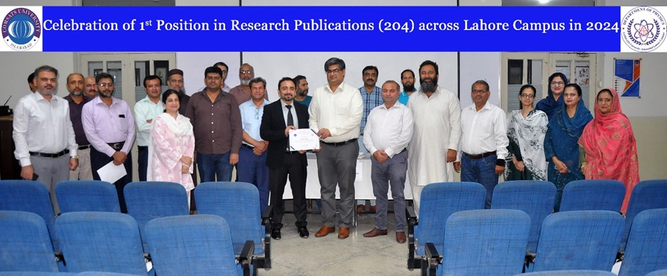 Department of Physics Celebrates Research Excellence at CUI Lahore