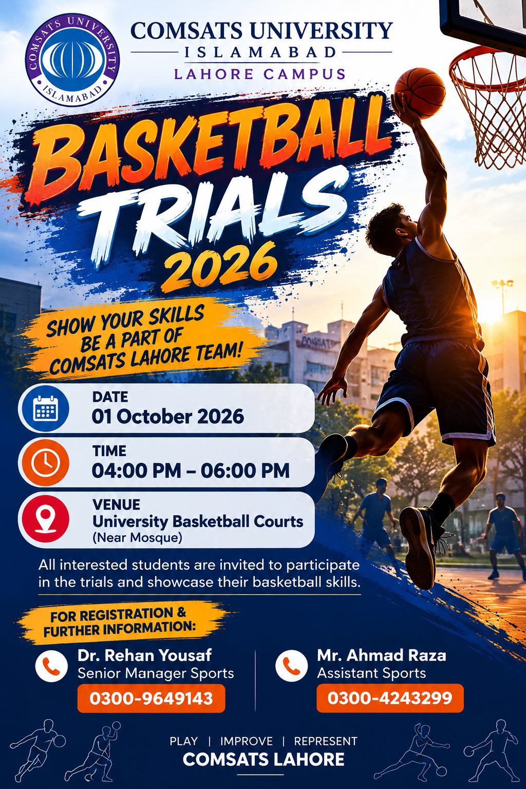 Basketball Trials – CUI Lahore