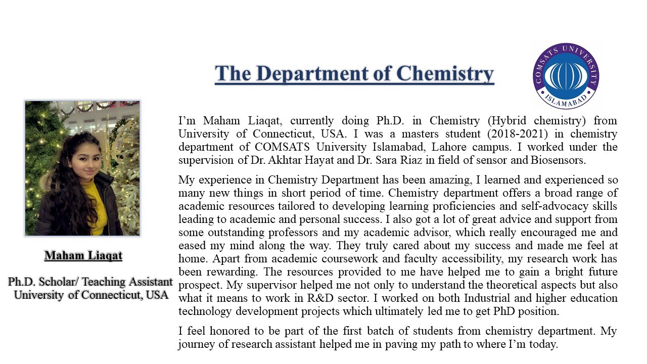 Our Alumni-Our Pride: A Success Story - Maham Liaqat