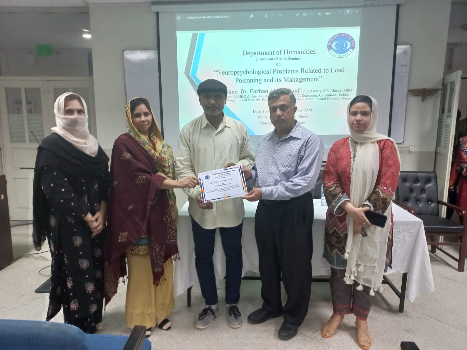 Seminar on Neuropsychological Problems Related to Lead Poisoning and its Management