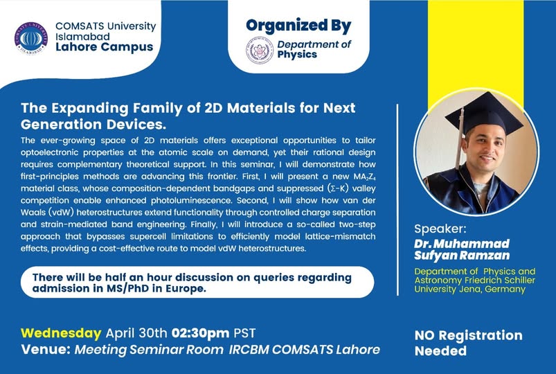 The Expanding Family of 2D Materials for Next-Generation Devices and Scholarship Opportunities in Europe for Physics Graduates