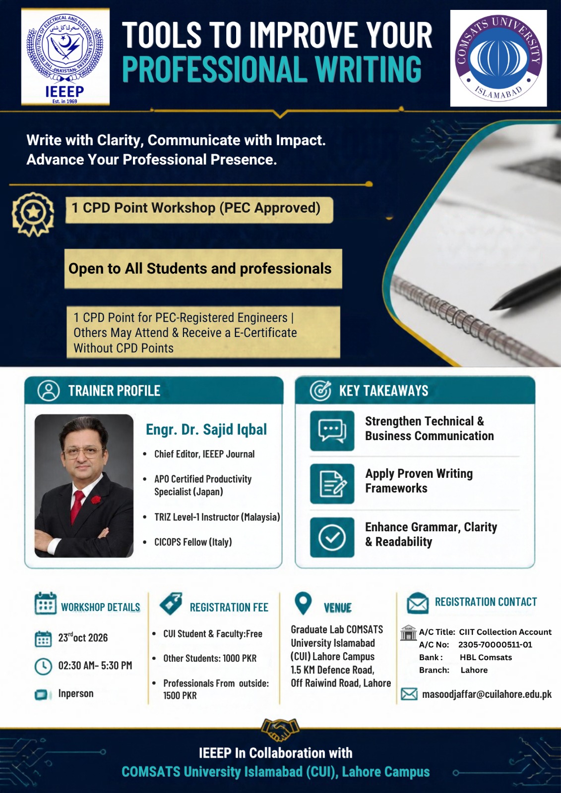 Tools to Improve Your Professional Writing – 1 CPD Point Workshop (PEC Approved)