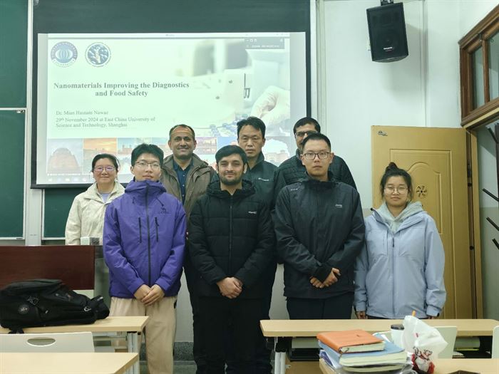 Group photograph with the host research group at ECUST