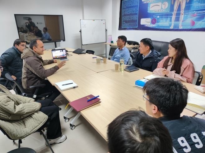 Research meeting at the University of Shanghai Science and Technology