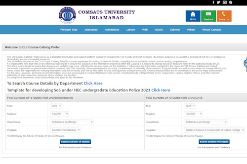 CUI Course Catalog